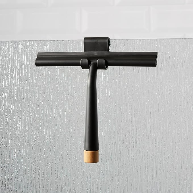 Bath Bliss Shower Squeegee with Hook in Black
