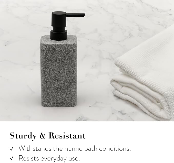 ZCCZ Grey Bathroom Accessory Sets, 4 Pieces Bathroom Accessories Complete Set Vanity Countertop Accessory Set, Includes Lotion Dispenser Soap Pump, Tumbler, Toothbrush Holder and Tray