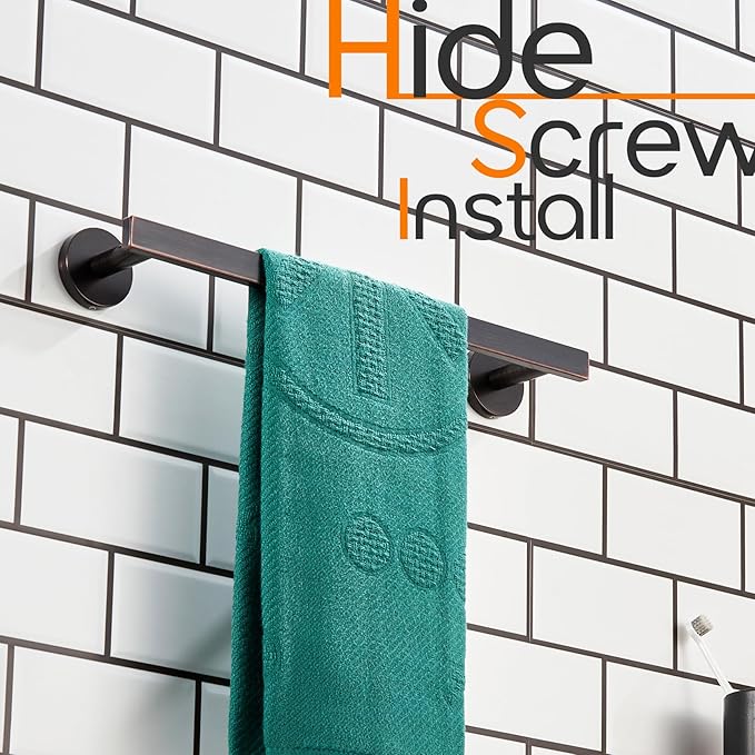 12 Inch Bathroom Towel Bar Bath Towel Rack Kitchen Towel Holder Towel Ring Wall Mounted SUS304 Stainless Steel Oil Rubbed Bronze AN4001ORB-L12