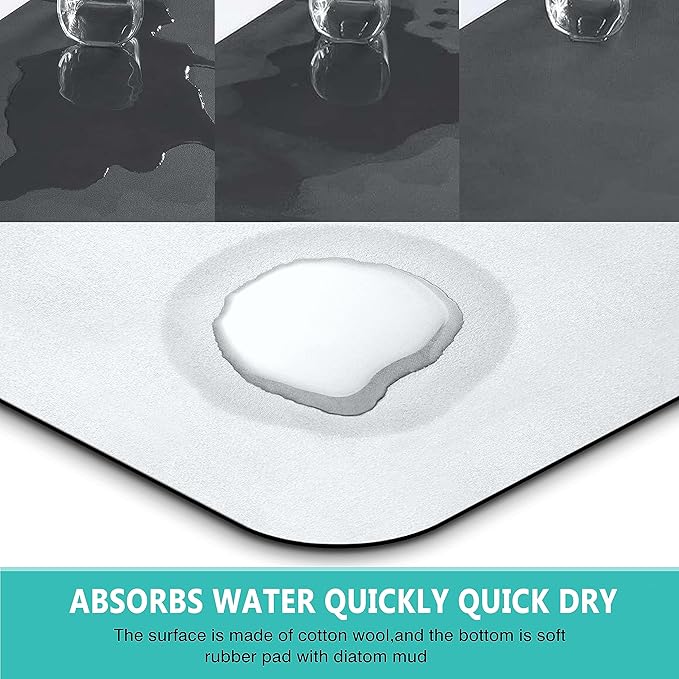 Kitchen Sink Splash Guard Faucet Mat -2 PC Super Absorbent Fast Drying Mat Sink Gadgets-Splash Guard Behind Faucet Drip Catcher for Kitchen(23.5" X 5.5" )