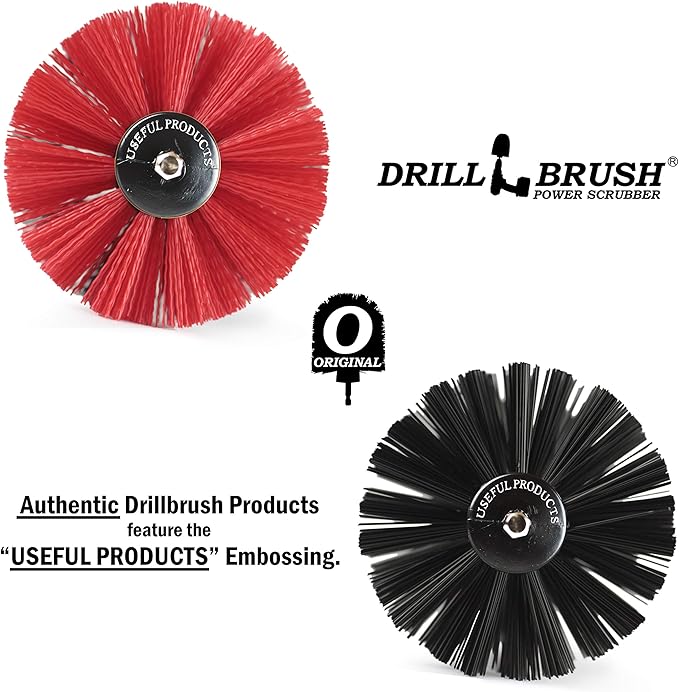 Original Drillbrush Power Scrubber Two Brush Kit in Stiff and Ultra Stiff