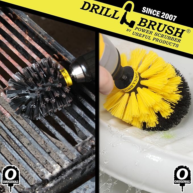 Power Spinning Nylon Bath and Shower Cleaning Brush Combo