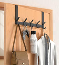 Over The Door Hooks Hanger with 7" Extended Arms for Hanging, J7U, Perfectly Fits US Standard 1 3/8-inch Doors, Towel Rack Organizer Holder, Matte Black