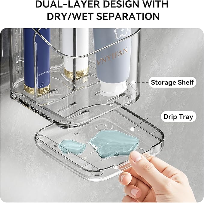 Toothbrush Holders for Bathrooms, 3 Slots Detachable Electric Toothbrush Holder Wall Mounted with Divider, Removable Tooth Brush and Toothpaste Holder Organizer for Bathroom/Kitchen/Office