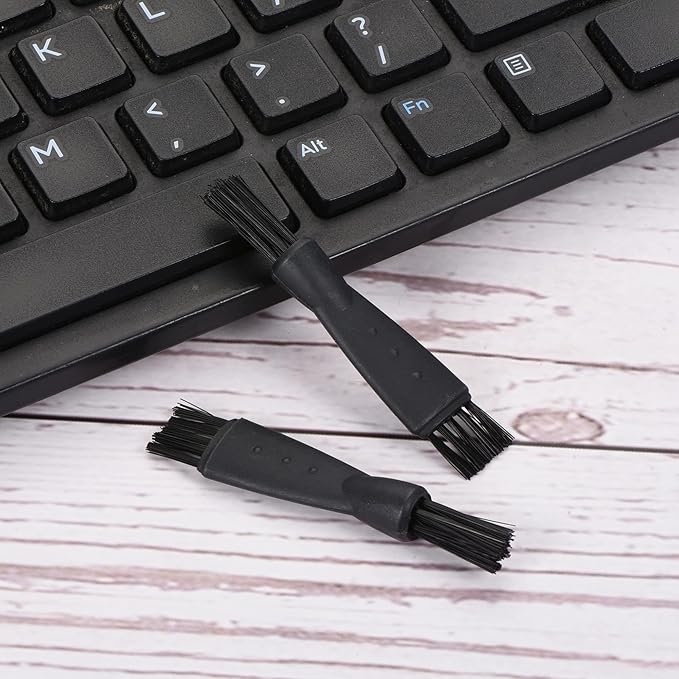 MECCANIXITY Shaver Cleaning Brush Tools Double-Sided Black with 2 Inch Plastic Handle for Keyboard, Window Track, Vent Outlet, Home, Office, 8 Pack