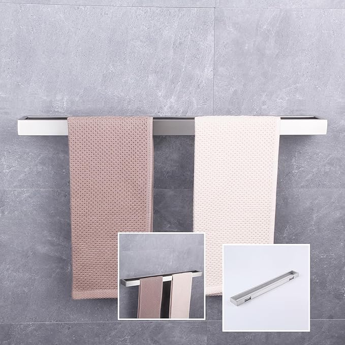 GERZWY Bathroom Towel Bar 24-Inch Brushed Stainless Steel Towel Bar Contemporary Style Wall Mount for Bath Kitchen HG1701(60)-LS