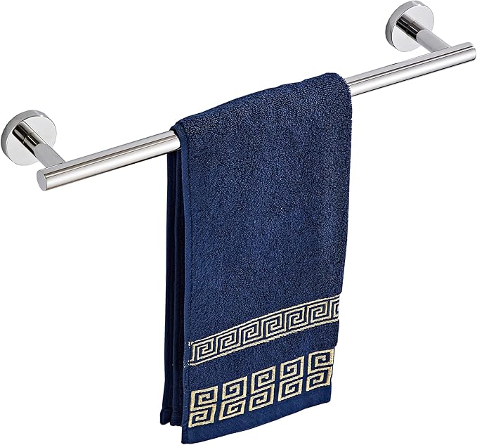 Bathroom Towel Bar, 18-Inch Towel Rack for Bathroom Wall Mounted, Chrome Thicken SUS304 Stainless Steel Towel Rod Modern Home Decor(Total Length 20-Inch)
