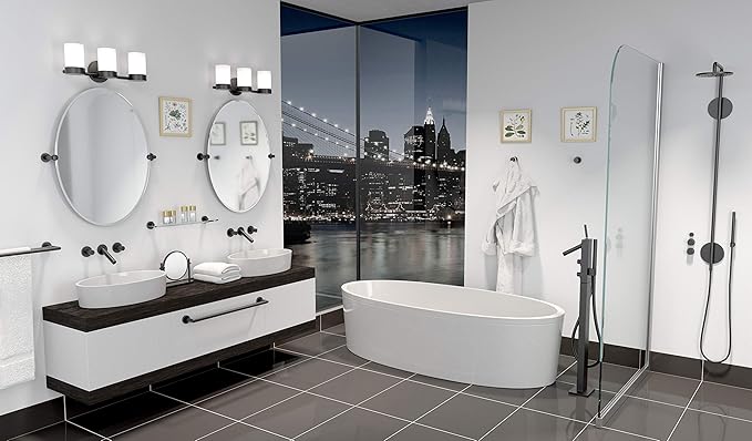 Gatco 4635MX Glam Robe Hook, Matte Black / Wall Mounted 2" Robe and Towel Hook for Bathroom