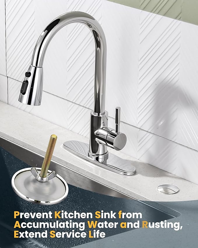 Kitchen Sink Hole Cover, Faucet Hole Cover for Kitchen Sink, Tap Hole Plate Stopper Cover Blanking Brass Metal Plug, Chrome