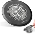 TRAPMATE Shower Hair Drain Catcher, Easy Clean Bathtub Drain Hair Catcher, Fast Drainage Tub Drain Protector, Stainless Steel Shower Drain Cover for US Standard Regular & Pop-up Drain Screen (Black)