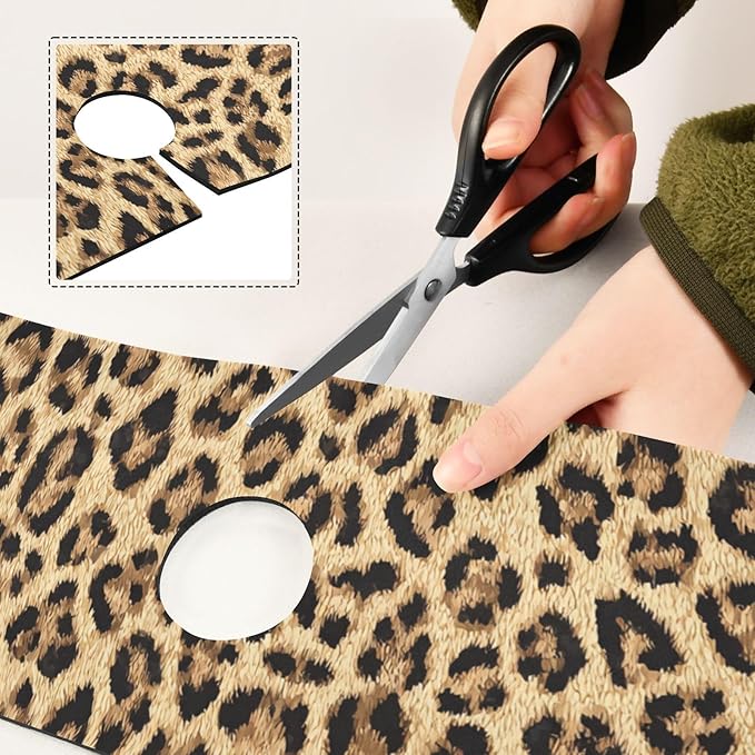 Kitchen Sink Splash Guard 2 PCS 30 Inch Sink Faucet Mat Splash Guard for Bathroom Countertop Water Absorbent Foldable Cuttable Soft Washable Classical Leopard Print