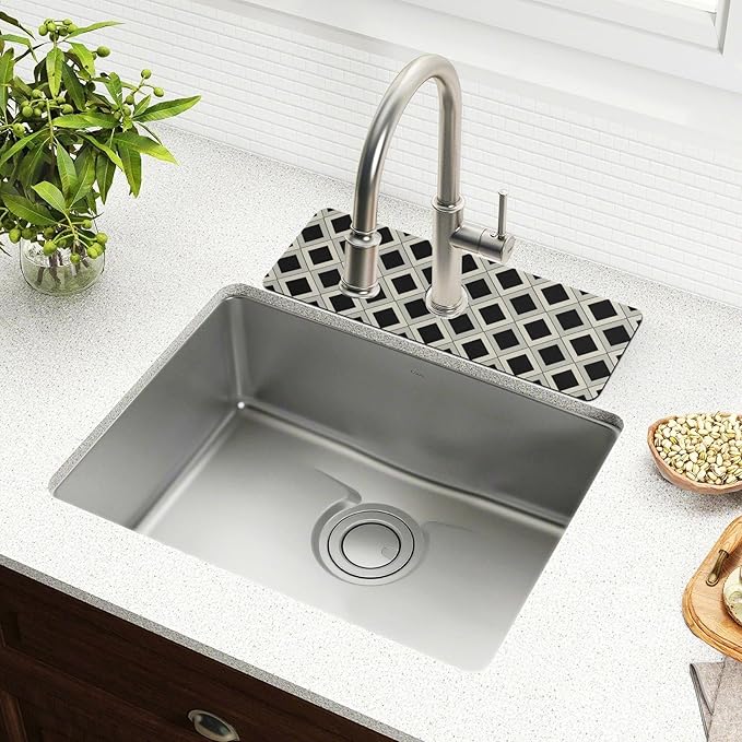 Kitchen Faucet Absorbing Mat Sink Splash Guard Behind Faucet Drip Catcher for Bathroom RV Bar 14.7x5.4in 1PCS Lattice