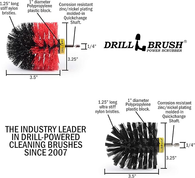 Original Drillbrush Power Scrubber Two Brush Kit in Stiff and Ultra Stiff