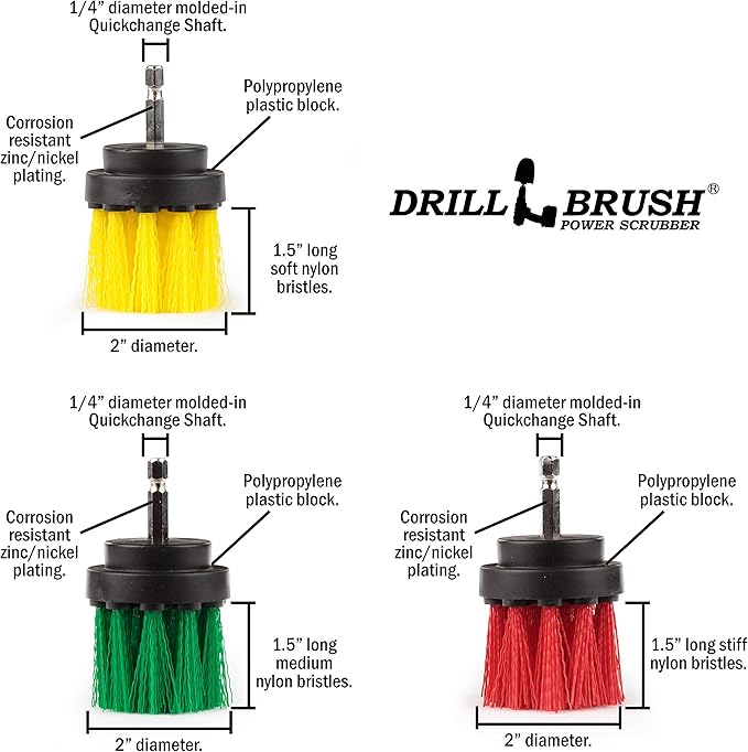 Kitchen Accessories - Drill Brush - Grout Cleaner - 2-inch Diameter Multi-Purpose Spin Brush Kit - Garden Statues - Bird Bath - Granite Cleaner - Bathroom Accessories - Shower Curtain - Baby Bath Tub