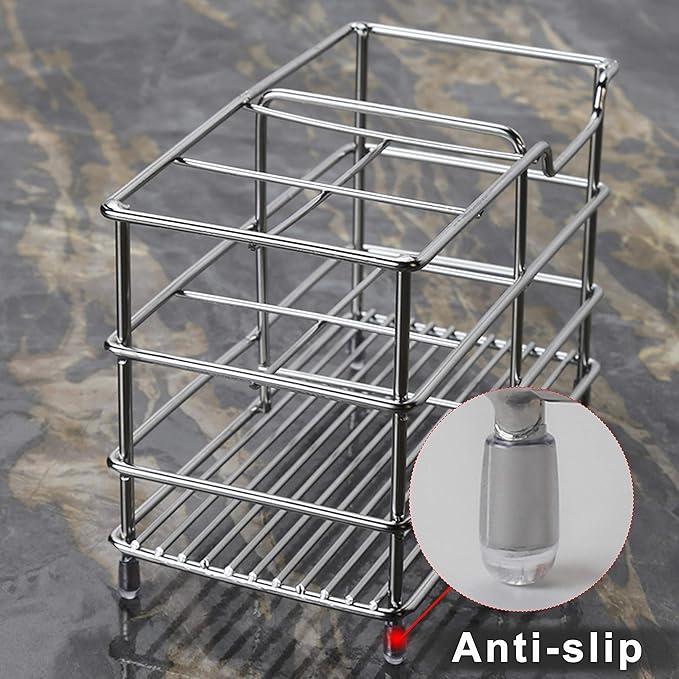 Dseap Toothbrush Holder, Electric Toothbrush Holder - Stainless Steel Tooth Brush Holders, Toothpaste Holder Organizer Stand Caddy for Bathroom, Silver, 2Packs
