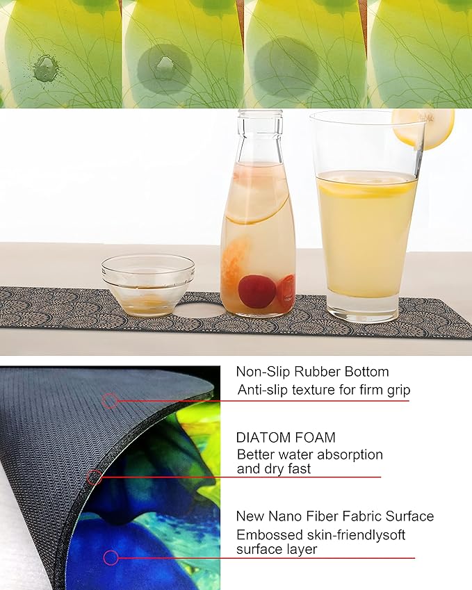Kitchen Sink Splash Guard Faucet Mat Super Absorbent Fast Drying Mat Sink Gadgets Splash Guard Behind Faucet Drip Catcher for Kitchen (Grey, 15x5.5in)