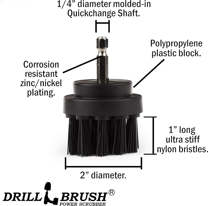 Cleaning Supplies BBQ Grill Brush - Cordless Drill Spin Brush Grill Cleaner - Rust Remover - Household Cleaning Tool for Backyard Accessories - Industrial Cleaning Grade Scrubbing Brush - Nylon Brush