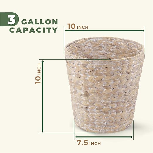 2-Pack White Wicker Trash Cans