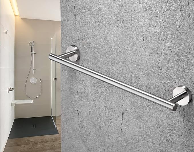 16 Inch Towel Bar for Bathroom 9/12/16/24/28/33 Inch Kitchen Hand Towel Holder Brushed Nickel SUS304 Stainless Steel RUSTPROOF Wall Mount Towel Rod (1, Brushed Nickel, 16 Inch)