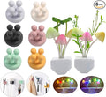 ZEZHOU Silicone Toothbrush Holders for Bathrooms - 6Pcs Razor Holder for Shower Wall Mounted + Sensor Led Mushroom Night Light - 2Pcs Color Changing Plug-in LED Mushroom Dream Bed Lamp