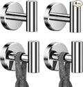 Chrome Bathroom Towel Hook, Coat Robe Clothes Hook for Kitchen Garage Wall Mounted 4 Pack, 304 Stainless Steel, Heavy Duty Door Hanger, Cabinet Closet Wall Hook for Hotel Pool (Polished Chrome)