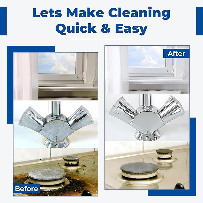 Multi-Purpose Cleaning Brush Set - with Stiff Nylon Bristles and Small Wire Brass/Steel Bristles, Crevice Cleaning Brush Ideal for Kitchen, Bathroom, Home, Window Tracks, Bathtub, Vehicle and More