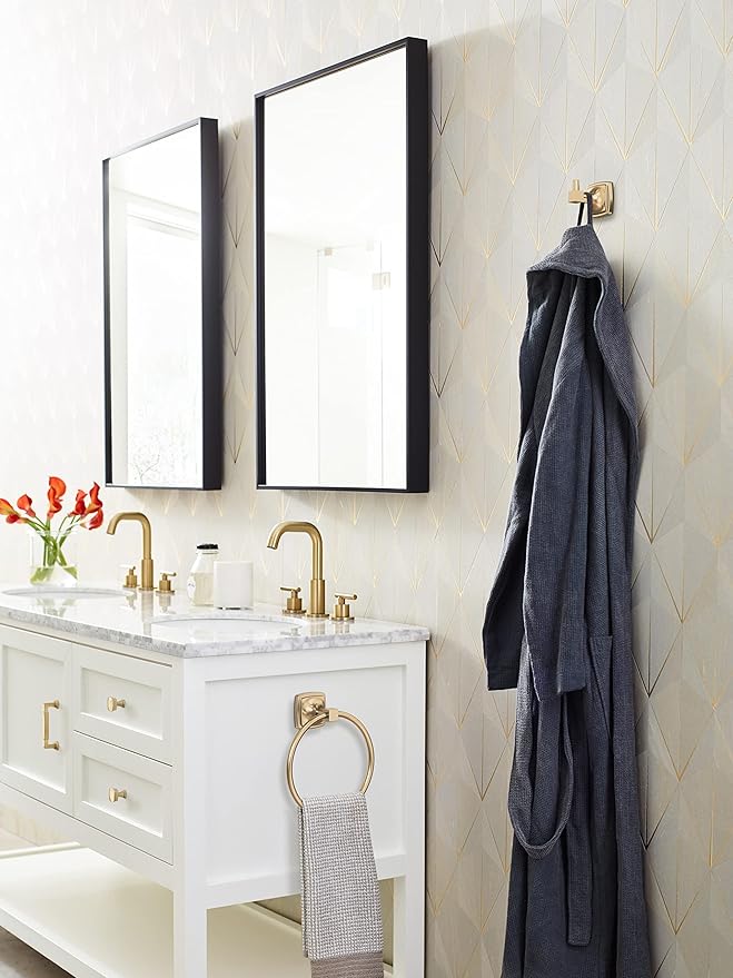 Amerock BH36090CZ | Champagne Bronze Single Robe Hook | 2-1/4 in. (57 mm) Length Towel Holder | Stature | Towel Hook for Bathroom | Bathroom Hardware | Bath Accessories