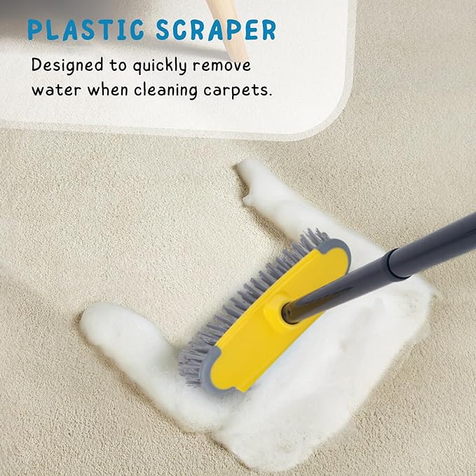 Shower Scrub Brush, Deck Brush with Long Handle, Grout Brush with Long Handle, 49'' Tile Cleaner Tool for Shower, Bathroom Floors