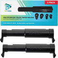 Toilet Paper Holder with Extender Adaptor, Fit Double Rolls and Triple Rolls, Multipurpose Toilet Paper Holder,Black (Set of 2)