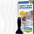 Anti Slip Shower Stickers 24 PCS, White Non-Slip Shower Strips for Adults, Premium Adhesive Bath Tub Stickers