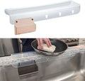 SiliSink XL Silicone Edge Guard for Kitchen Sink - Fits 3.75” - 4” Wide - The Original Silicone Sink Edge Protector with Sponge Caddy - Splash Guard, 20” Clear Diamond