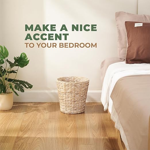 2-Pack White Wicker Trash Cans