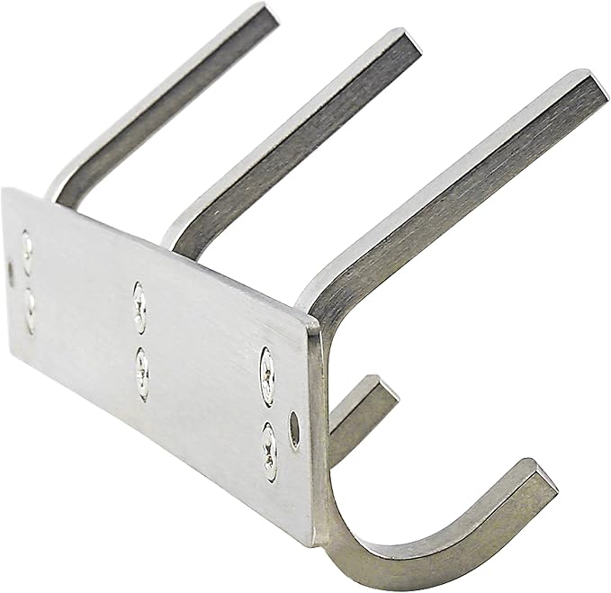 WEBI Sturdy Stainless Steel 304 Hook Rail Coat Rack with 3 Hooks, Great Home Storage & Organization for Bedroom, Bathroom, Foyer, Hallway, Brushed Finish