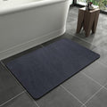 MontVoo -Bath Mat Rug-Rubber Backing Non Slip Quick Dry Absorbent Thin Bathroom Rugs Fit Under Door-Faux Suede Surface Bathroom Floor Mats-Shower Rug for in Front of Bathtub Shower Navy 20"x32"