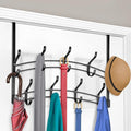 LYNK Professional® Home™ Over Door Hooks Rack - 18 Hook Over Door Hanger - Over Door Towel Rack - Hanging Towels or Clothes - Bathroom, Bedroom or Laundry Room - Lifetime Ltd. Warranty - Black