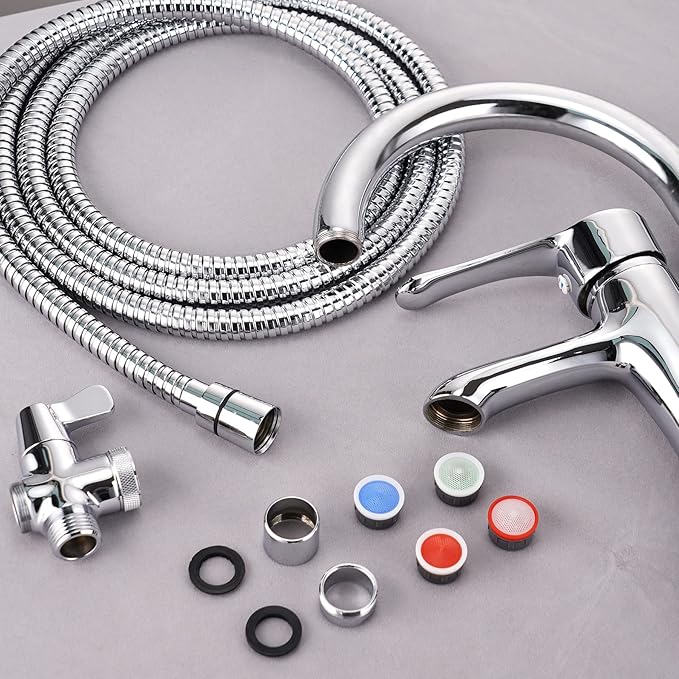 iFealClear 8 Pack Faucet Aerator, Kitchen Sink Faucet Aerator Adapter with Solid Brass Shell, Male and Female Thread Water Conserve Filter with Gasket for Bathroom, Chrome