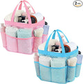 Attmu 2 Pack Mesh Shower Caddy Portable, Quick Dry Hanging Shower Tote Bag for College Dorm Room Essentials, Large Capacity Caddy Dorm for Bathroom Gym Swimming