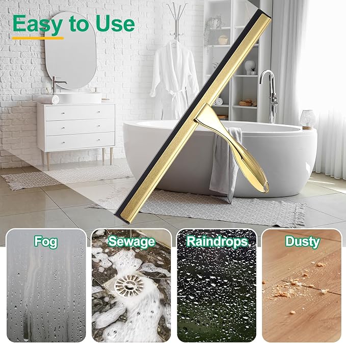 uxcell 2Pcs 10 Inch Window Glass Shower Doors Replacement, Squeegee Rubber for Window Glass Shower Doors Tile Wall Cleaning, Black