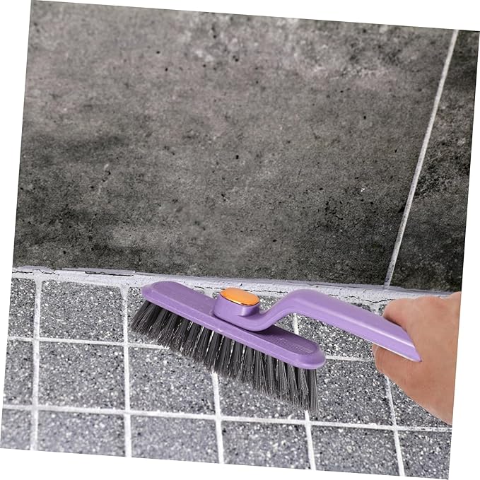 FRCOLOR Ergonomic Handle Rotating Cleaning Brush Deep Gap Scrub Brush for Window Grooves Door Jamb Countertops Sink Stove Bathroom Tile Grout Easy to Use