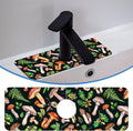 Mushroom Fern Leave Acorn Faucet Mat for Kitchen Sink Watercolor Forest, Soft Diatom Mud Material, Strong Water Absorption, Non-slip, Easy to Clean for Bathroom, Kitchen 15"X5.5"