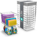 Sorbus Large Clear Plastic Storage Bins with Lids, Clear Stackable Storage Bins, Laundry Room Organizer Bins, Office, Classroom, Playroom, Bathroom, Laundry Room Organization and Storage (8 Pack)
