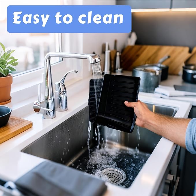 Silicone Sink Edge Protector 20", Kitchen Faucet Splash Guard with Suction Cups, Tilt and Cuttable Edge Guard, Multi-function Sink Accessories for Kitchen, Bathroom, Steel, Granite, Quartz Countertop