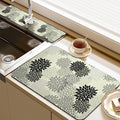 19.5" x 12" Dish Drying Mat & 24" x 5.5" Sink Splash Guard, Super Absorbent Drainer Rack Mat for Kitchen Counter Coffee Bar