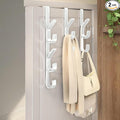 Over The Door Hooks, Door Hanger Hooks for Hanging Space Saving 5-Hook Organizer for Bathroom Apartment, Carbon Steel No Drill Hanger, Back of Door for Hanging Towel Rack, Clothes, Hat (3, White)