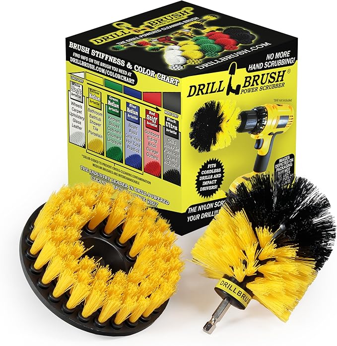 Bathroom Accessories - Cleaning Supplies - Drill Brush Shower Cleaner - Bathtub - Bath Mat - Sink - Bidet - Grout Cleaner - Shower Door - Scrub Brush - Carpet - Tile - Flooring - Tub Cleaning Brushes