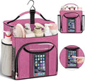 Attmu Mesh Shower Caddy Portable for Dorm College Essentials, Large Capacity Separate Compartment Hanging Toiletry Bag for College Student Camping Gym Travel Essentials (Pink)
