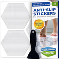 Anti-Slip Shower Stickers for Tub & Shower Floor — Original Clear Hex Non-Slip Bathtub Stickers, 24 Pack 3.25”, Micro-Pyramid Grip, Scraper Included, Easy Apply