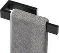 HUFEEOH Hand Towel Holder, Stainless Steel Bathroom Towel Holder Towel Bar, Matte Black Dish Towel Hanger Wall Mount Kitchen Towel Rack Heavy Duty Hand Towel Racks for Bathroom
