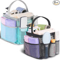 EUDELE 2 Pack Mesh Shower Caddy Portable for College Dorm Room Essentials, Shower Caddy Dorm with 8-Pocket Large Capacity,Shower Bag for Beach,Swimming,Gym