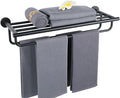 Alise Towel Rack,Towel Holder Towel Shelf with Double Towel Bars for Bathroom Lavatory,24-Inch SUS 304 Stainless Steel Wall Mount Towel Hanger Storage,Matte Black GYT7060-B